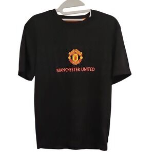 Manchester United Graphic Tee Kids Size S Black Soccer Football‎ Fan Shirt
